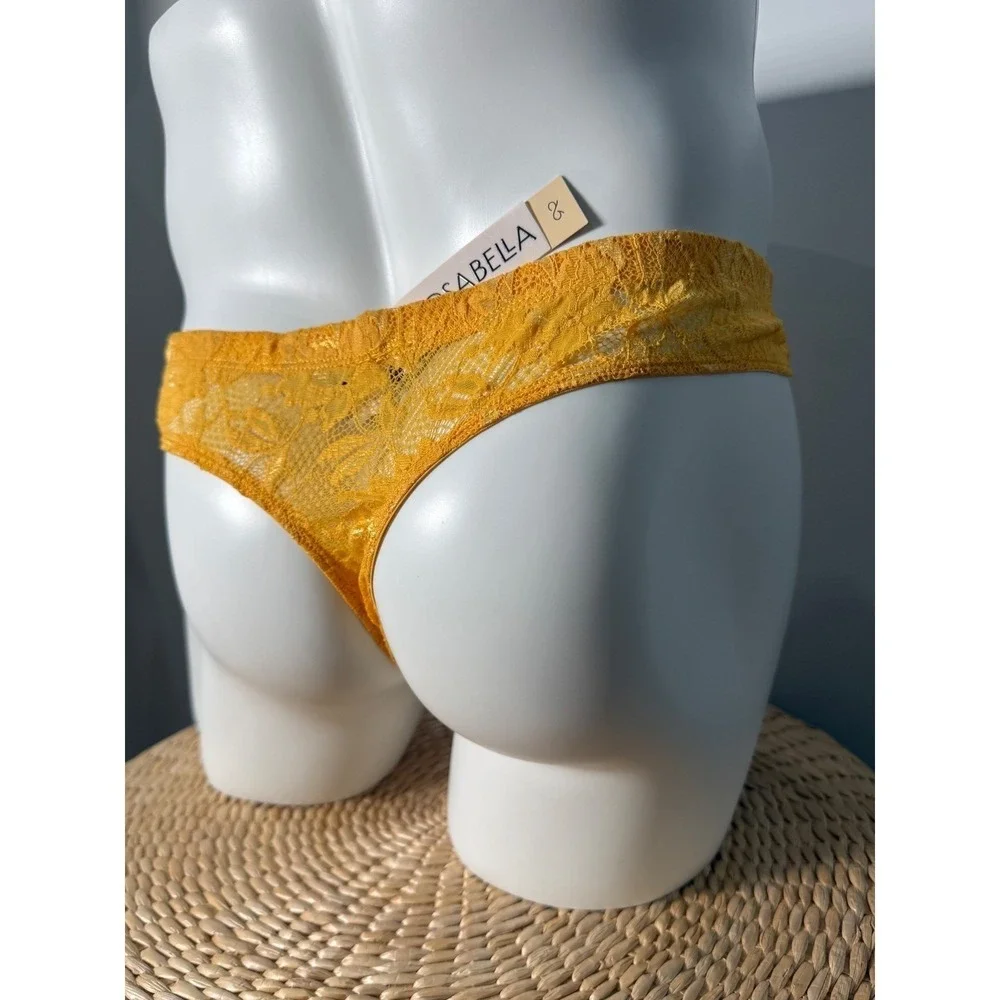 Cosabella Men's Luxury Lace G-String Thong Taaja Mango Yellow  Size L